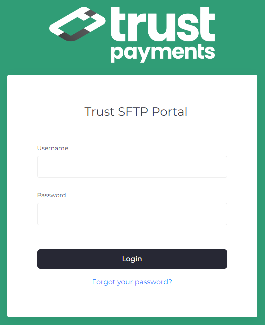 Screenshot of SFTP login page