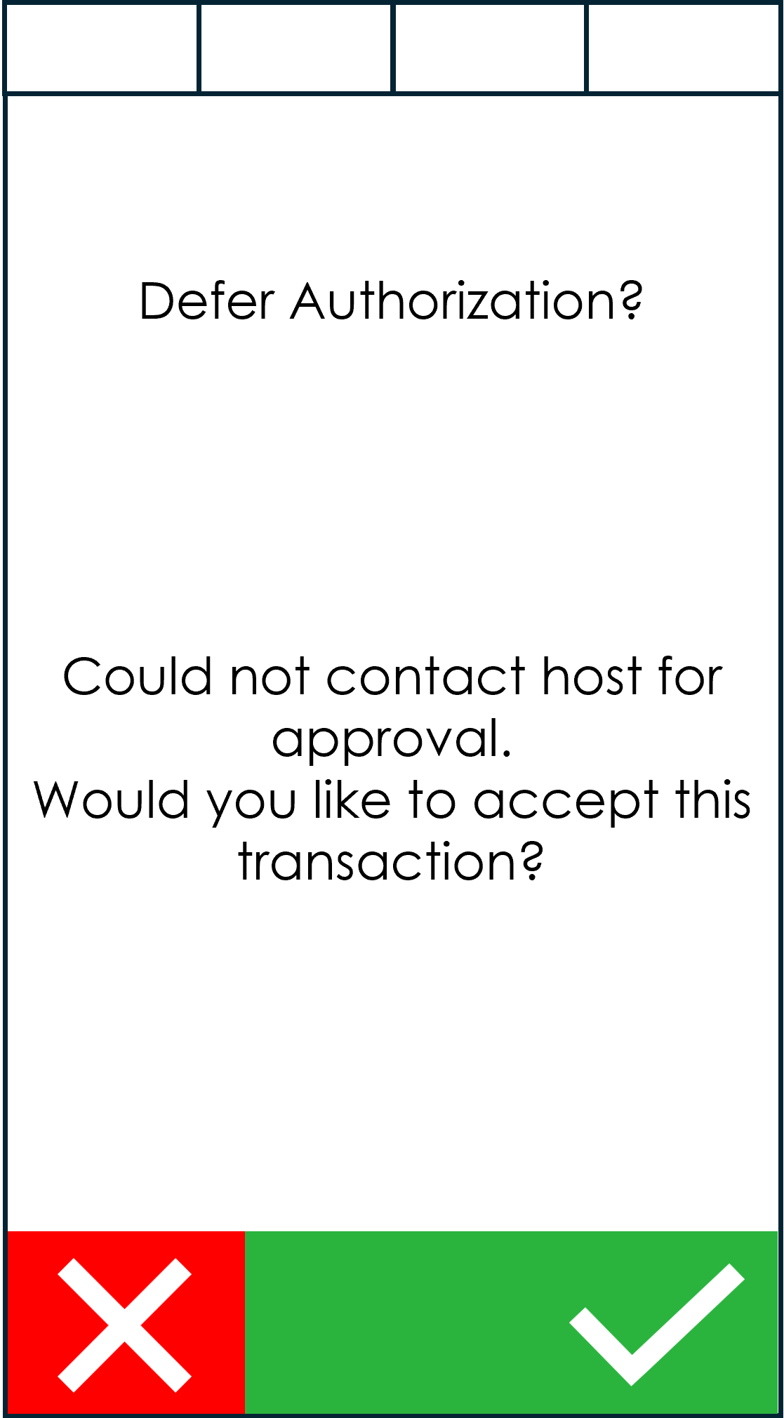 Scherm waarin de gebruiker wordt gevraagd of hij de autorisatie wil uitstellen.