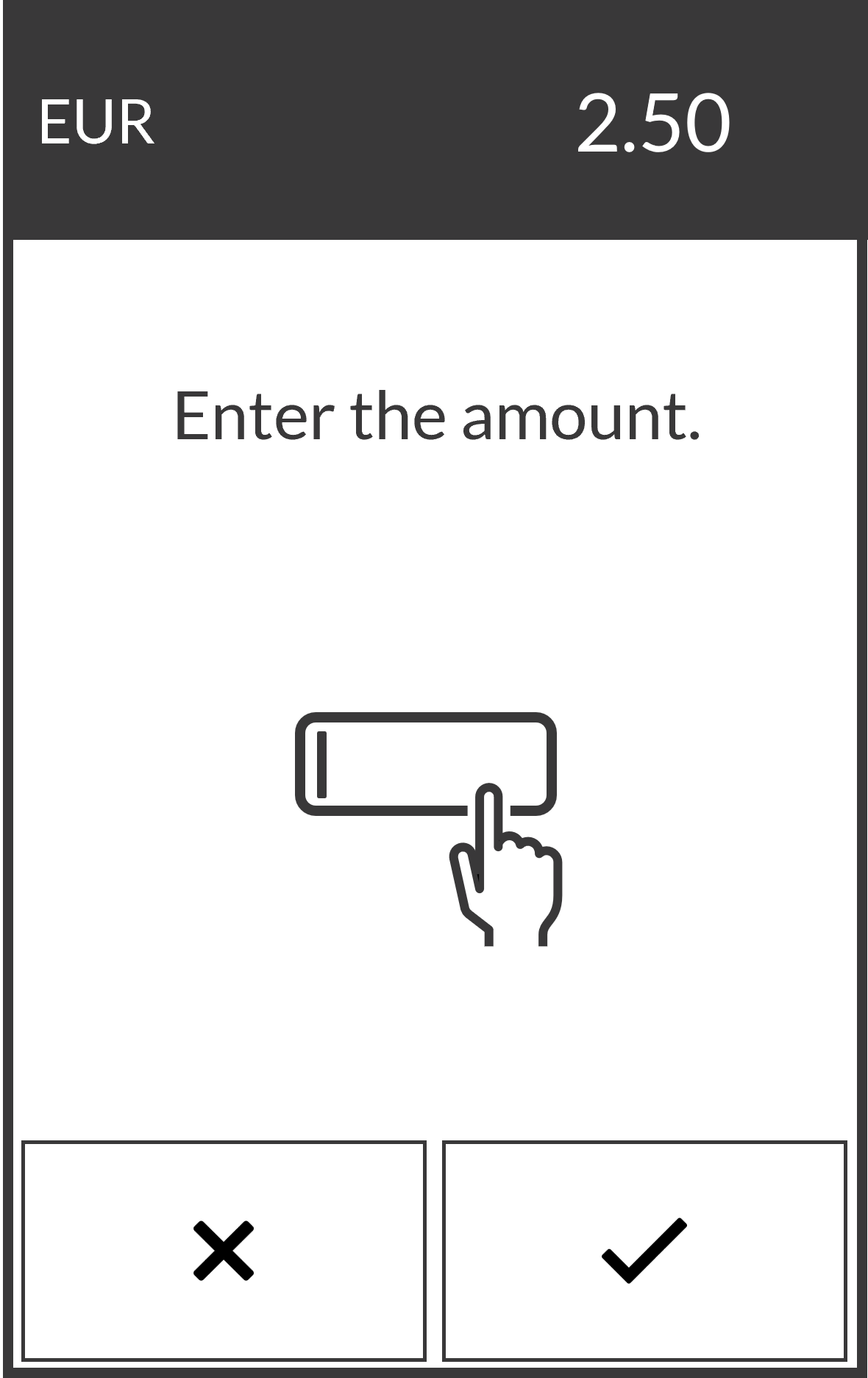 Bedrag invoerscherm op betaalterminal