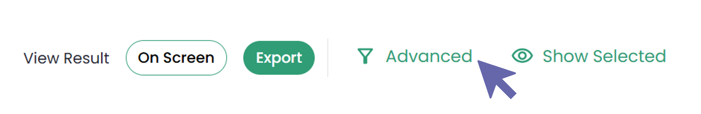 Schermafbeelding Portal : De gebruiker selecteert de knop "Geavanceerd" onder het zoekformulier.
